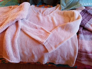 Lote 5 jerseys lana rosa y blanco