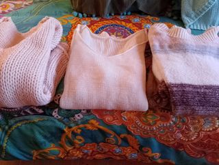 Lote 5 jerseys lana rosa y blanco