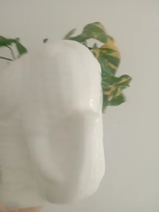 Maceta Blanca Elefante Cerámica