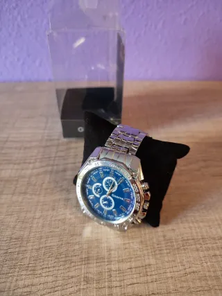 Reloj Geneva Hombre Azul y Plateado