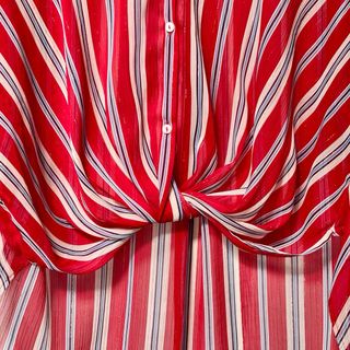 Blusa roja a rayas con purpurina - Zara mujer