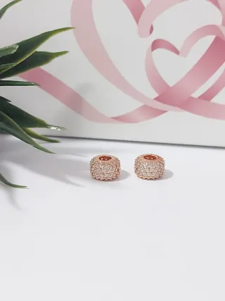 2 Charms Pandora Bañados en Oro Rosa