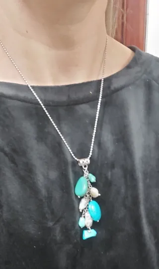 Ciondolo Argento Perle e Turchese