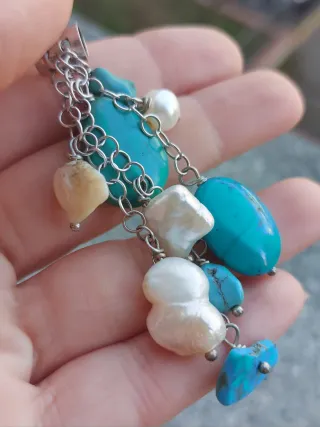 Ciondolo Argento Perle e Turchese