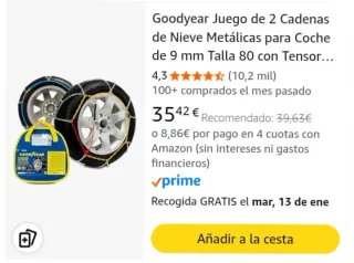 Cadenas Nieve Goodyear T-80 9mm