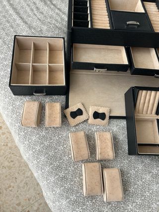 Joyero Negro y Beige Gran Capacidad