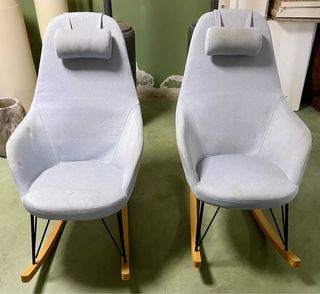 2 Mecedoras Tela Gris