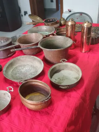 Set Rame Antico Pentole e Brocche