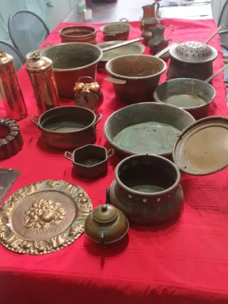 Set Rame Antico Pentole e Brocche