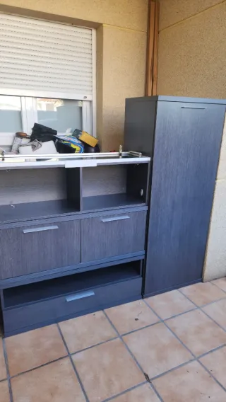 Muebles de salón: cristal, madera y metal