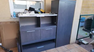 Muebles de salón: cristal, madera y metal