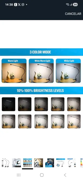 Lámpara Escritorio LED USB Flexible