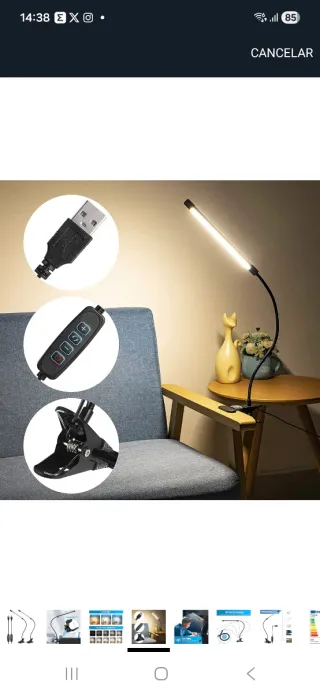 Lámpara Escritorio LED USB Flexible