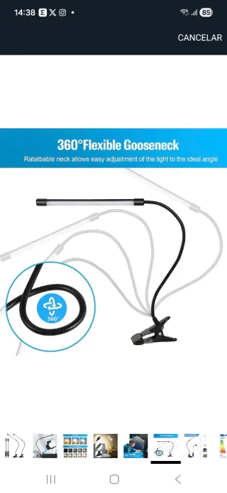 Lámpara Escritorio LED USB Flexible