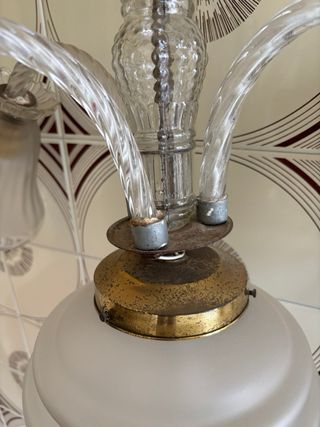 Lámpara colgante de cristal y metal