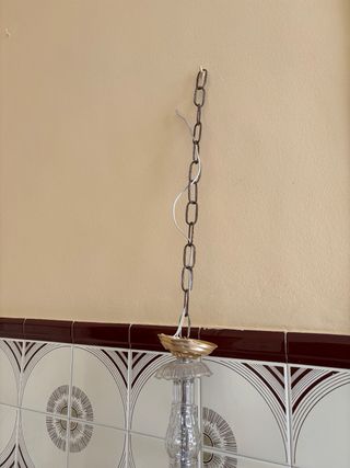 Lámpara colgante de cristal y metal