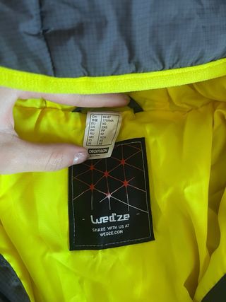 Chaqueta Esquí Wed'ze JKT 300 Gris/Amarillo