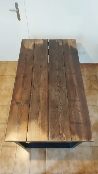 Mesa comedor madera y metal