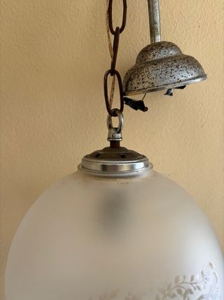 Lámpara colgante globo cristal antiguo