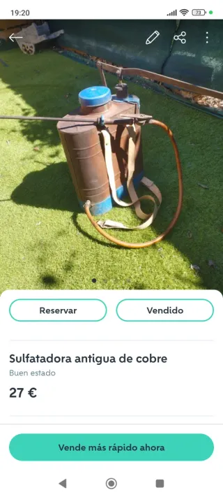 Sulfatadora antigua de cobre