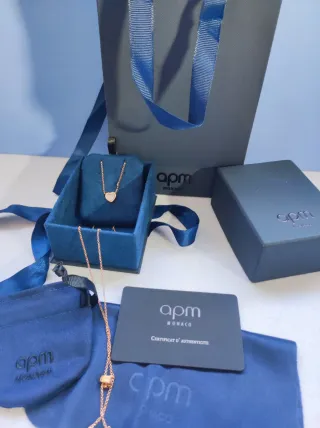 Collar APM Monaco Corazón Plat y anillo