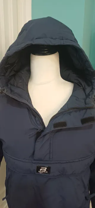 Pull&Bear Chaquetón con Capucha Azul Marino