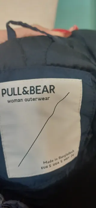 Pull&Bear Chaquetón con Capucha Azul Marino