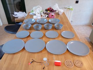 Juego Vajilla IKEA FARGKLAR 24 pzs Cerámica Azul