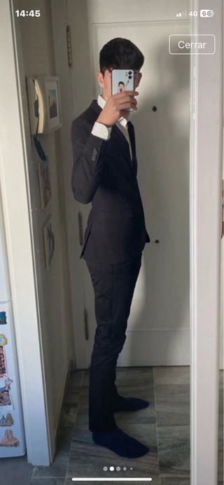 Traje chaqueta chico negro talla S