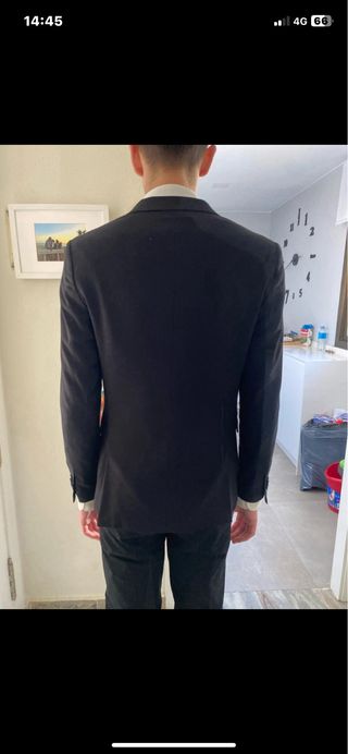 Traje chaqueta chico negro talla S