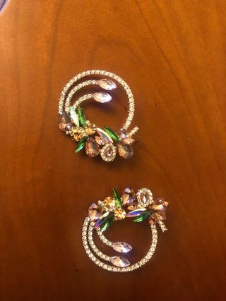 Pendientes de brillantes circulares