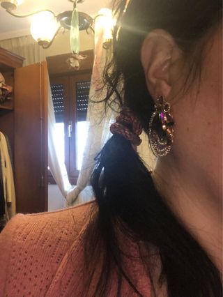 Pendientes de brillantes circulares