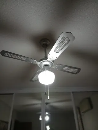 Lámpara Ventilador Techo Plata y Blanco