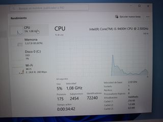 ordenador portátil Dell i5 9 generación