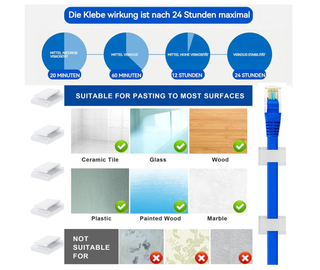 50 clip per strisce LED o cavi piatti