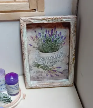 Quadro shabby lavanda Provenza casa bambole