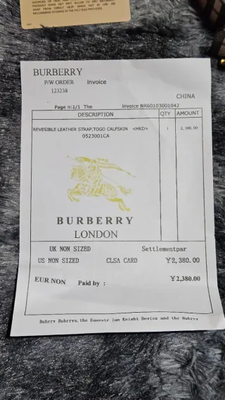 Cinturón Burberry 110 cm Check Beige Hebilla Dorad