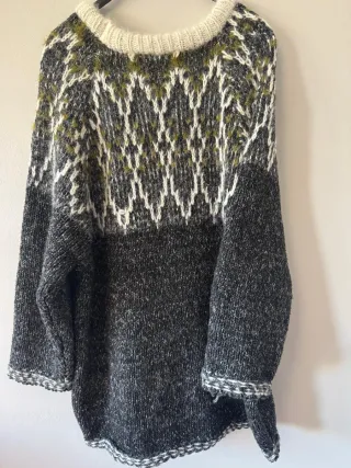 Jersey oversize gris y verde