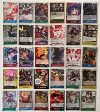 Cartas coleccionables One Piece SR/R/L en ingles