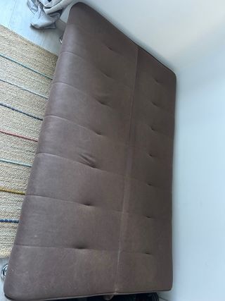 Sofá-cama marrón tela