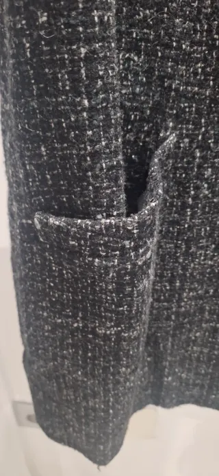 Abrigo vintage largo negro y blanco