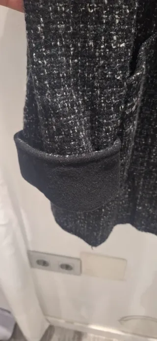 Abrigo vintage largo negro y blanco