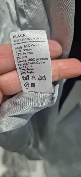 Abrigo vintage largo negro y blanco