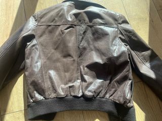 Cazadora bomber cuero marrón