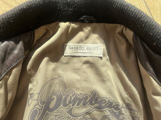 Cazadora bomber cuero marrón