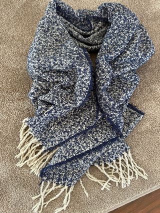 Sciarpa fantasia blu e bianco