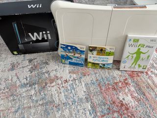 Consola Wii Negra + Wii Sports Resort + Wii Fit