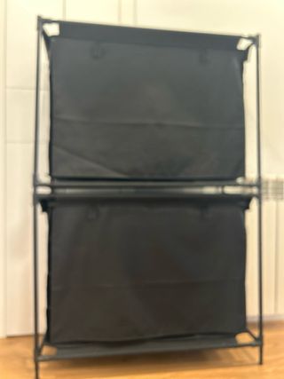 Zapatero Plegable apilable Negro