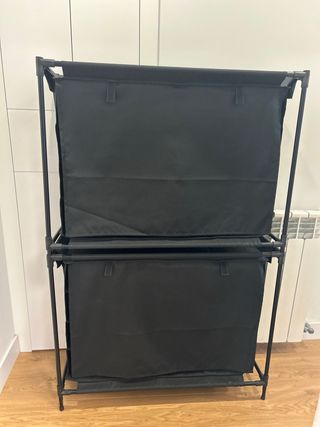 Zapatero Plegable apilable Negro