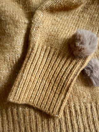 Jersey Zara Camel Pompones Alpaca